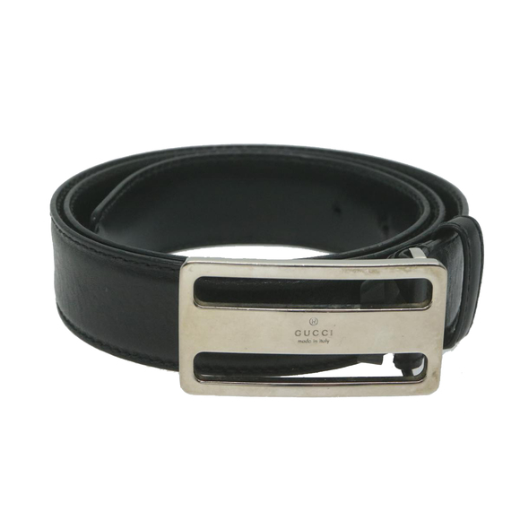 GUCCI Belt Leather 33.5""-35.4"" Black Auth ti1522 - Picture 2 of 10